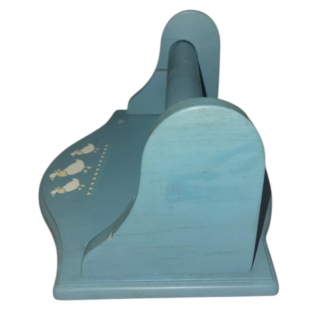 Vintage Wooden Goose Paper Towel Holder Blue Country Farmhouse Wall Mount